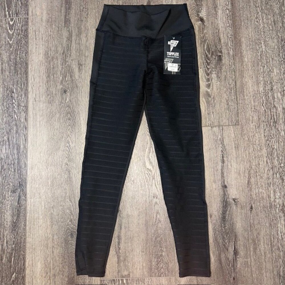 Topplex Black Work Out Yoga Pants Leggings Size M Medium Women BRAND NEW NWT